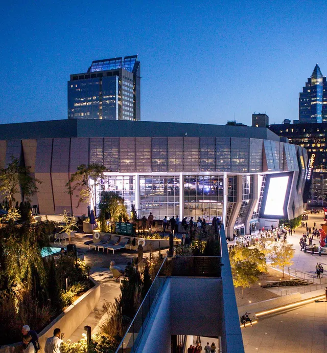 Aerial exterior view of the Golden 1 Center arena complex