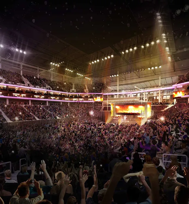 Entertainment and sports complex concert bowl