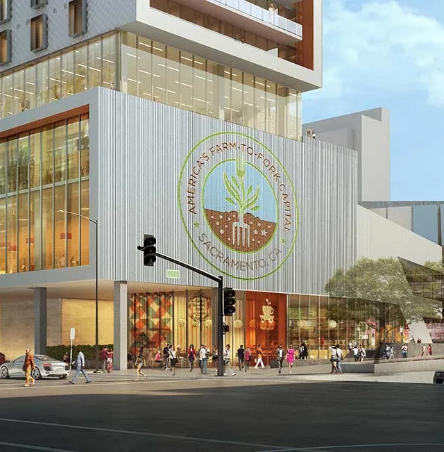 Close-up tower street view rendering