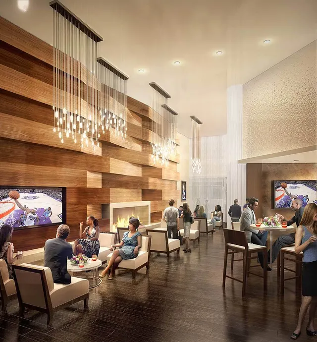 Chairman's Club fireplace lounge