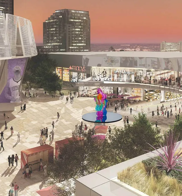 Downtown Commons with Jeff Koons sculpture