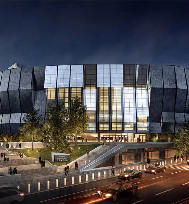 Entertainment and sports complex exterior blades