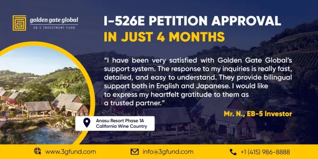 Golden Gate Global Japanese Investors Receives I-526E Approval in Just Four Months